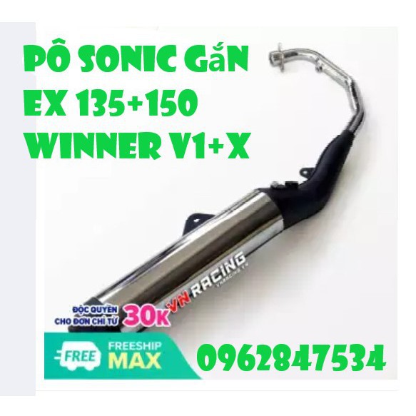 Pô sonic redleo gắn winner sonic exciter 135 150 tăng thẩm mỹ cho xê yêu của bạn - dochoixemay