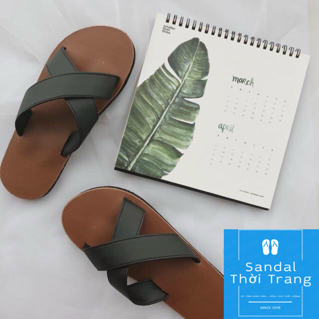 Dép sandal quai chéo nữ nam dép sandal nữ đi học full size 30 đến 44, đen/nâu trẻ trung, năng động, cá tính