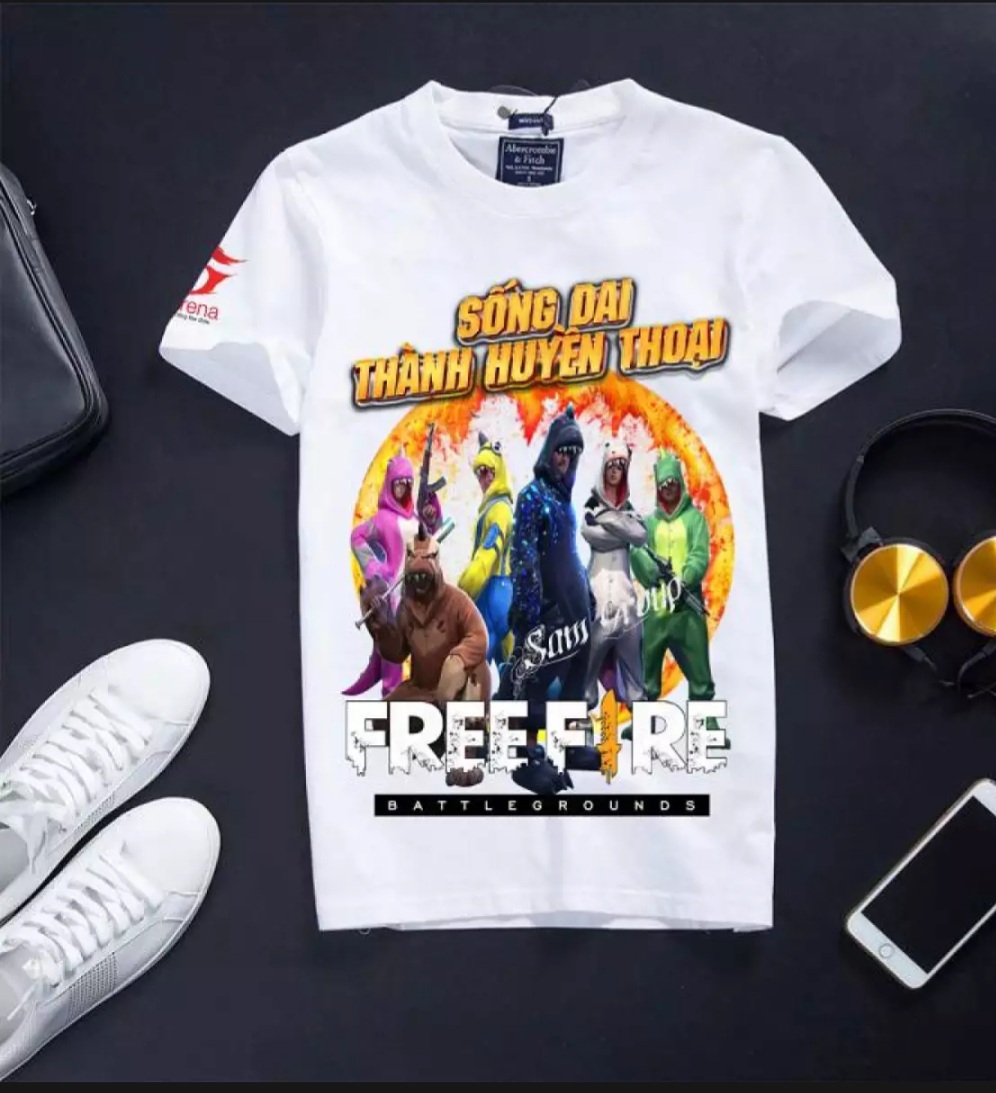 Áo FREE FIRE biệt đội khủng long chất liệu co giãn thấm hút mồ hôi thoải mái khi vận động không bị bong chóc khi giặt