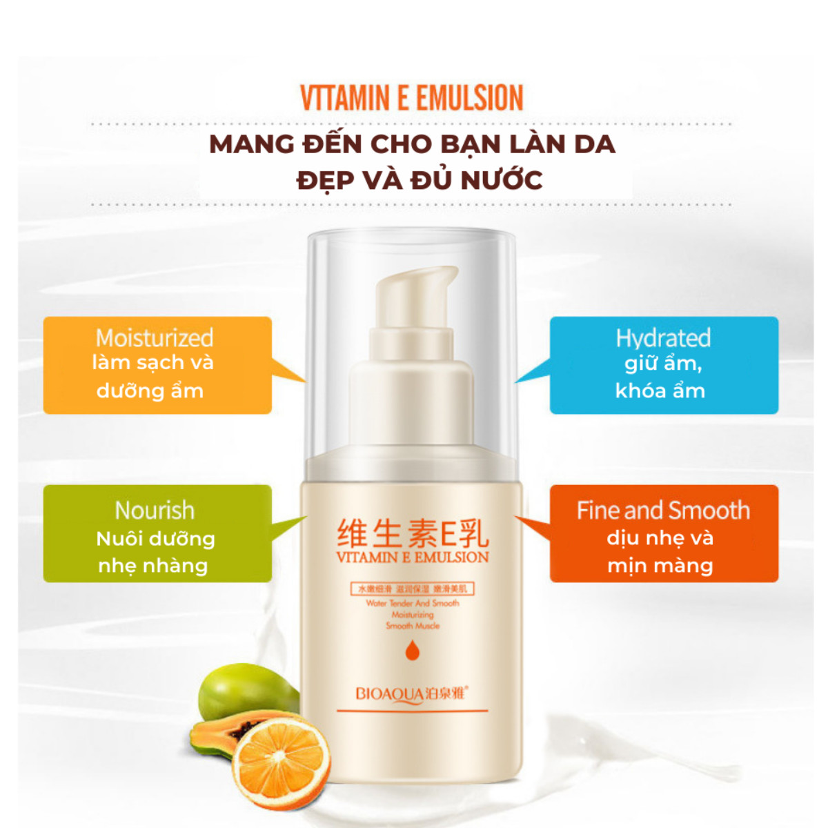 Sữa Dưỡng Da Vitamin E Cấp Ẩm, Làm Trắng Dịu Nhẹ Cho Da