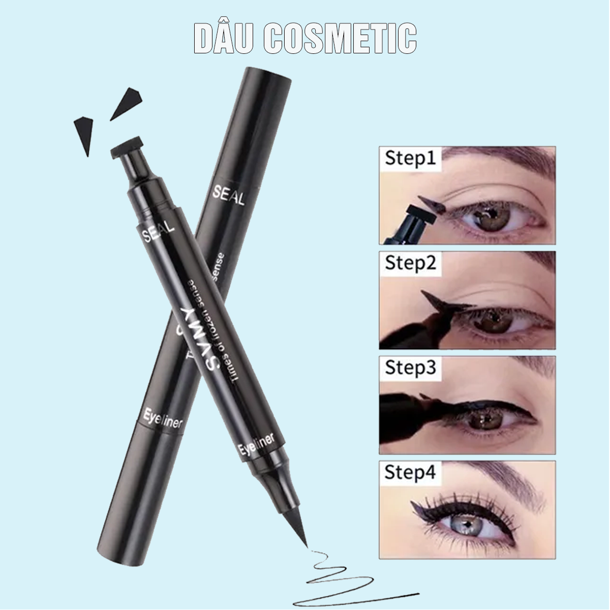 Kẻ mắt 2 đầu SVMY tạo kiểu in đuôi mắt mèo-kẻ mắt thật dễ dàng