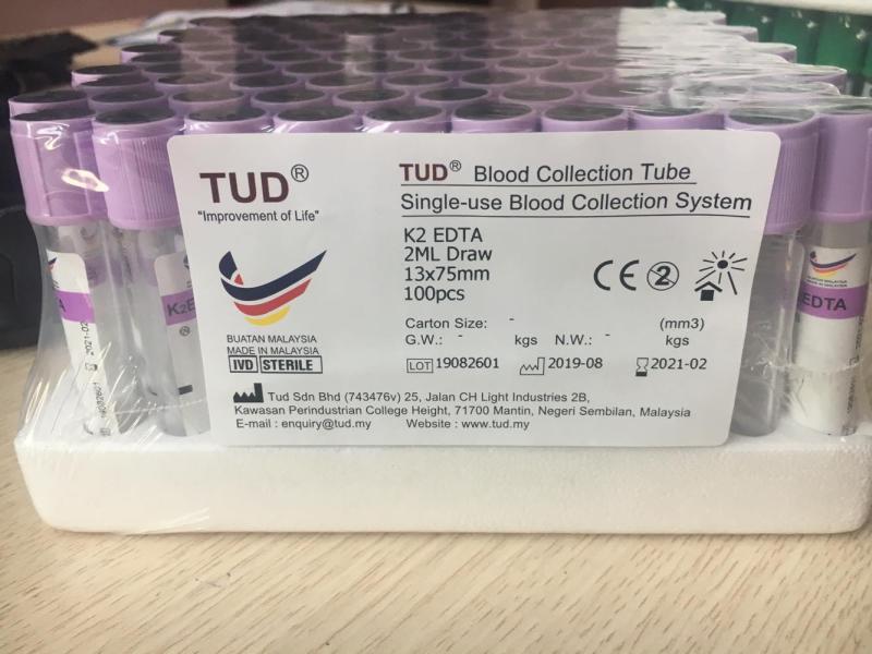 Ống nghiệm lấy máu K2 EDTA nhập khẩu