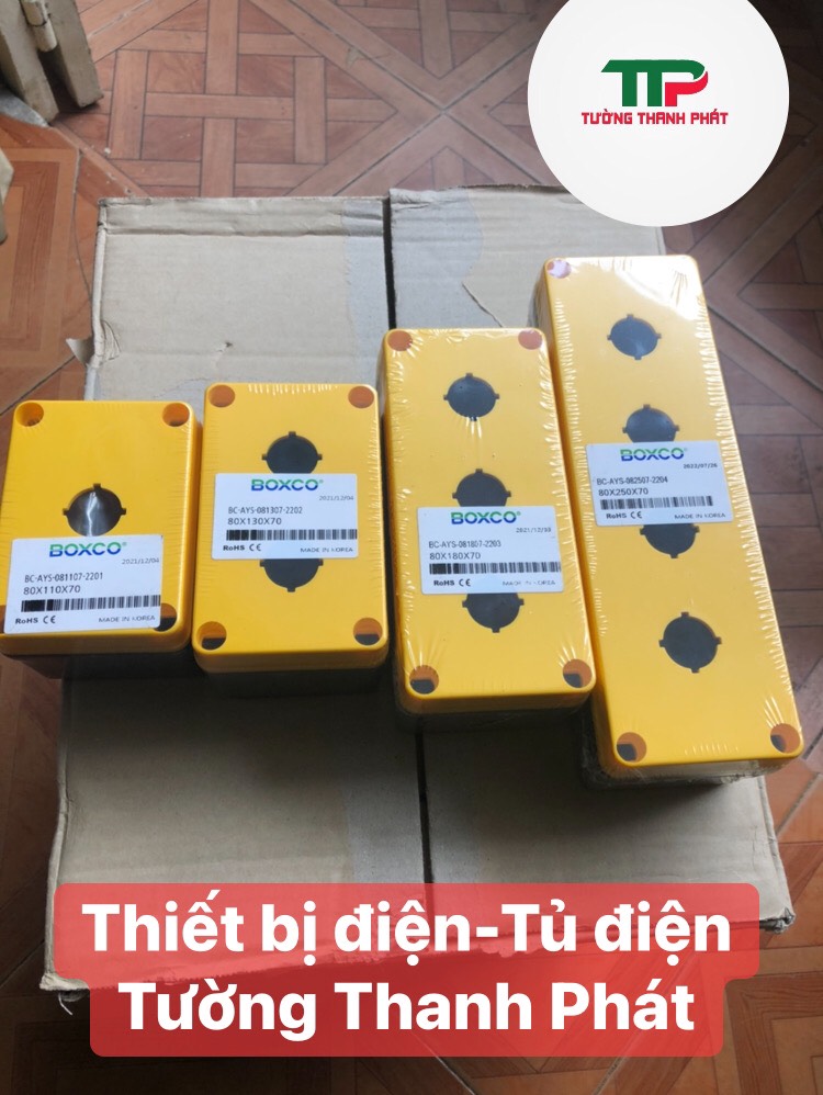 Hộp nút nhấn 1-2-3-4 lỗ phi 22- boxco bc- ays chống nước ip67