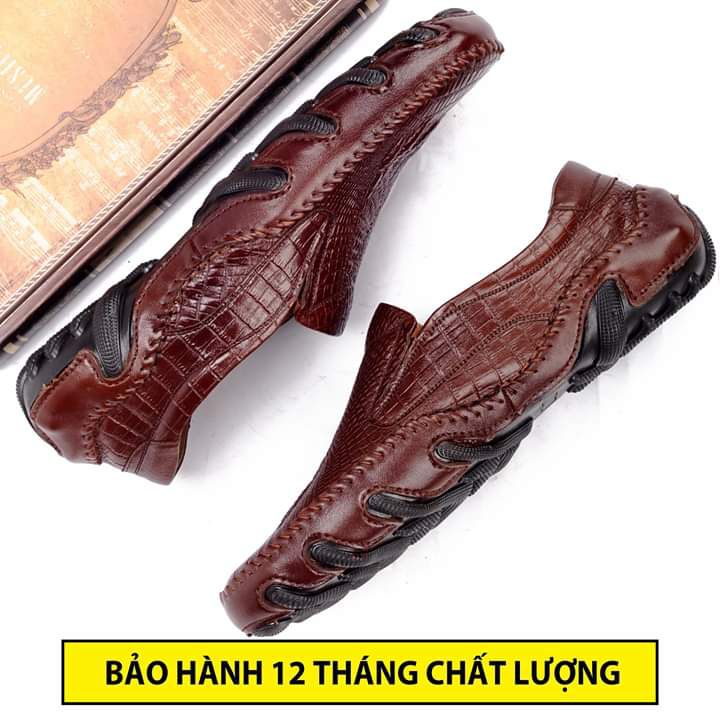 Giầy da nam mẫu mới giầy da in vân cá sấu quyền lực bảo hành 24tháng giầy da phong cách MS10003384