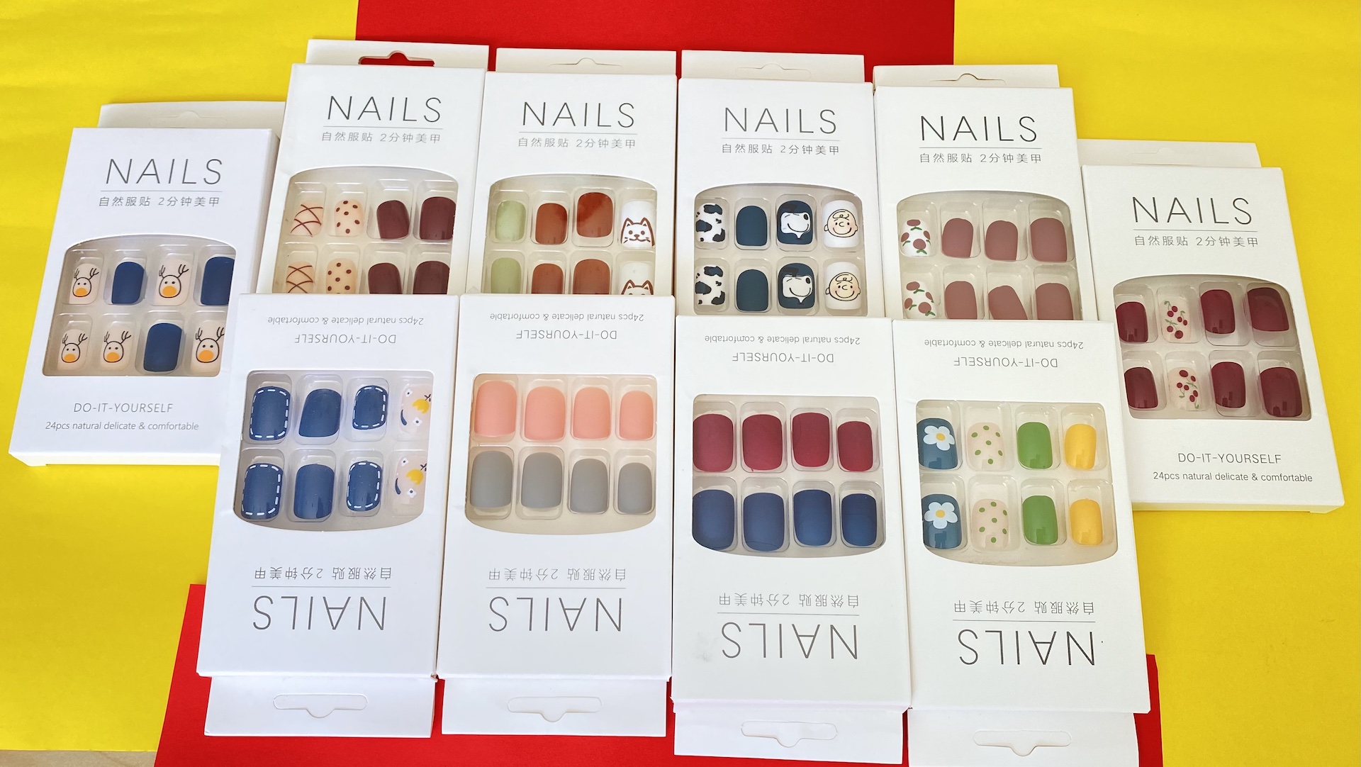 Set 24 móng tay tiện dụng cho đi chơi [tặng kèm dũa móng]