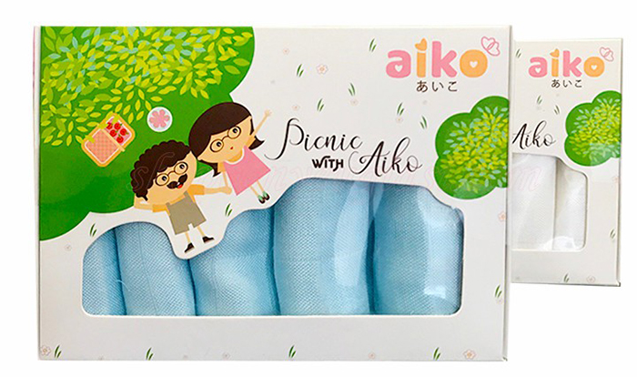 Khăn sữa sợi tre Aiko 5 chiếc/hộp (30*30cm)