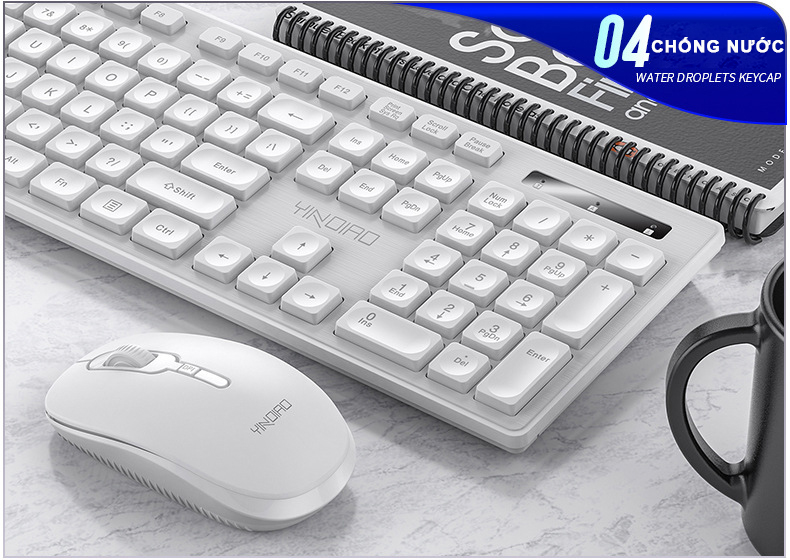 Set Wireless Keyboard Mouse mini wireless sidotech Max3 anti-water, anti-noise, Buffalo, speed Type high and stable combo mouse and keyboard wireless office for computer laptop, keyboard office and mouse office cheap genuine