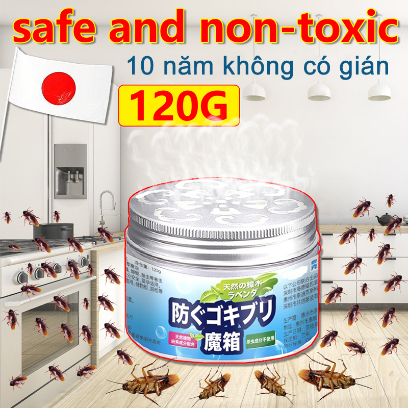 Hộp thơm đuổi gián và côn trùng không độc hại,Hộp gel ma thuật xua đuổi gián tủ quần áo gia đình mẹ và bé Băng phiến mạnh chống côn trùng 120g,Thuốc diệt gián Nhật Bản, thuốc diệt gián tận gốc, Chiết xuất tinh dầu oải hương long não xua đuổi ru