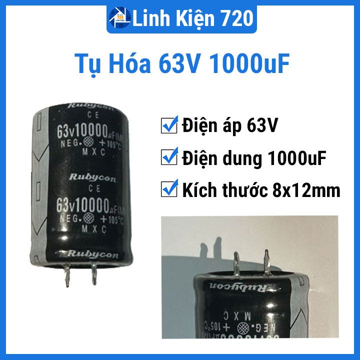 Tụ hóa 63v, tụ điện phân cực 1000uf