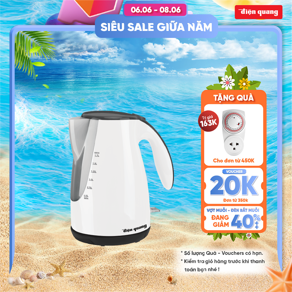 Ấm đun nước siêu tốc Điện Quang ĐQ EKT04 1817 (1800, 1.7L, thân nhựa)
