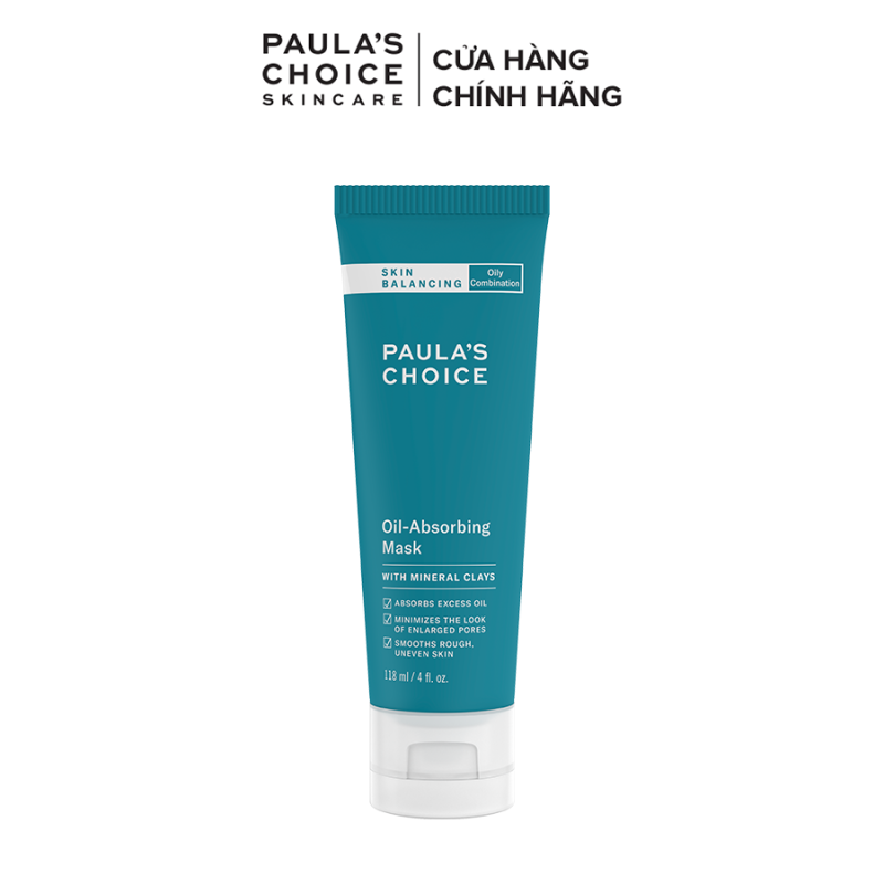 Mặt nạ đất sét kiểm soát và hấp thu dầu thừa dành riêng cho da dầu và hỗn hợp Paula’s Choice Skin Balancing Oil-Absorbing Mask 118ml-2750