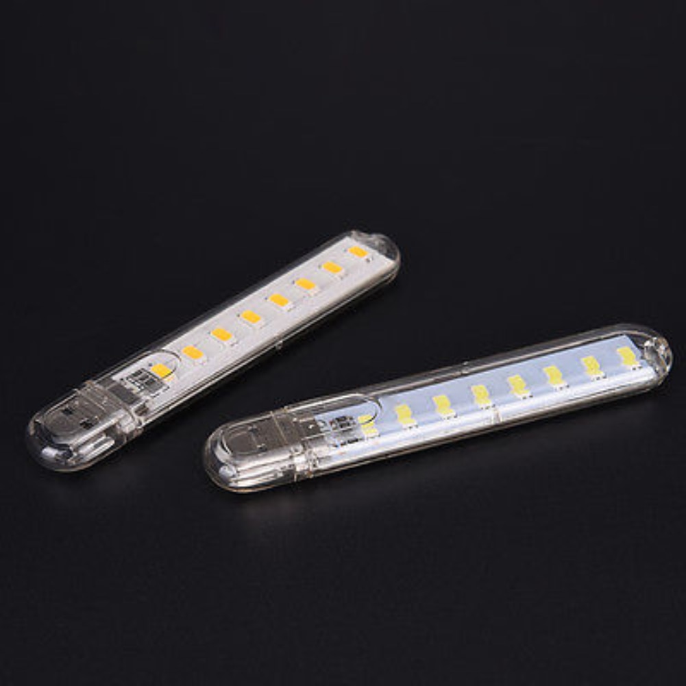 5 Pieces Portable Mini USB Power 8 LED Night Light 5V Reading Lamp for Power Bank Laptop Computer