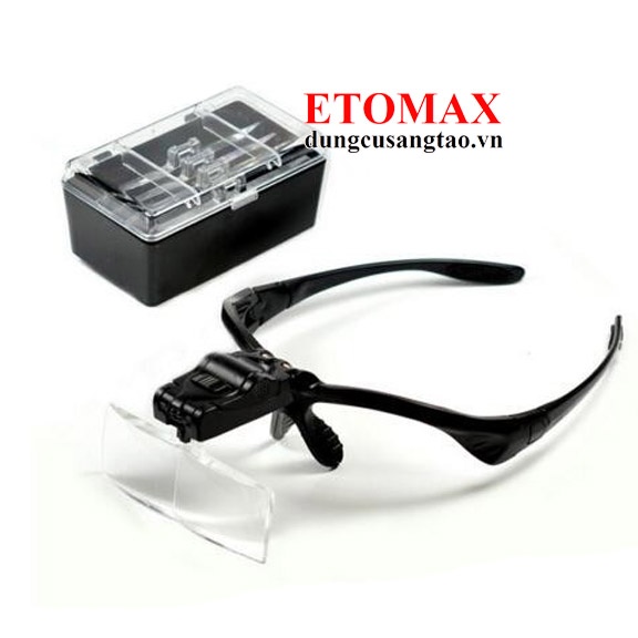 Kính lúp đeo mắt có đèn led chiếu sáng hỗ trợ thợ sửa chữa V2