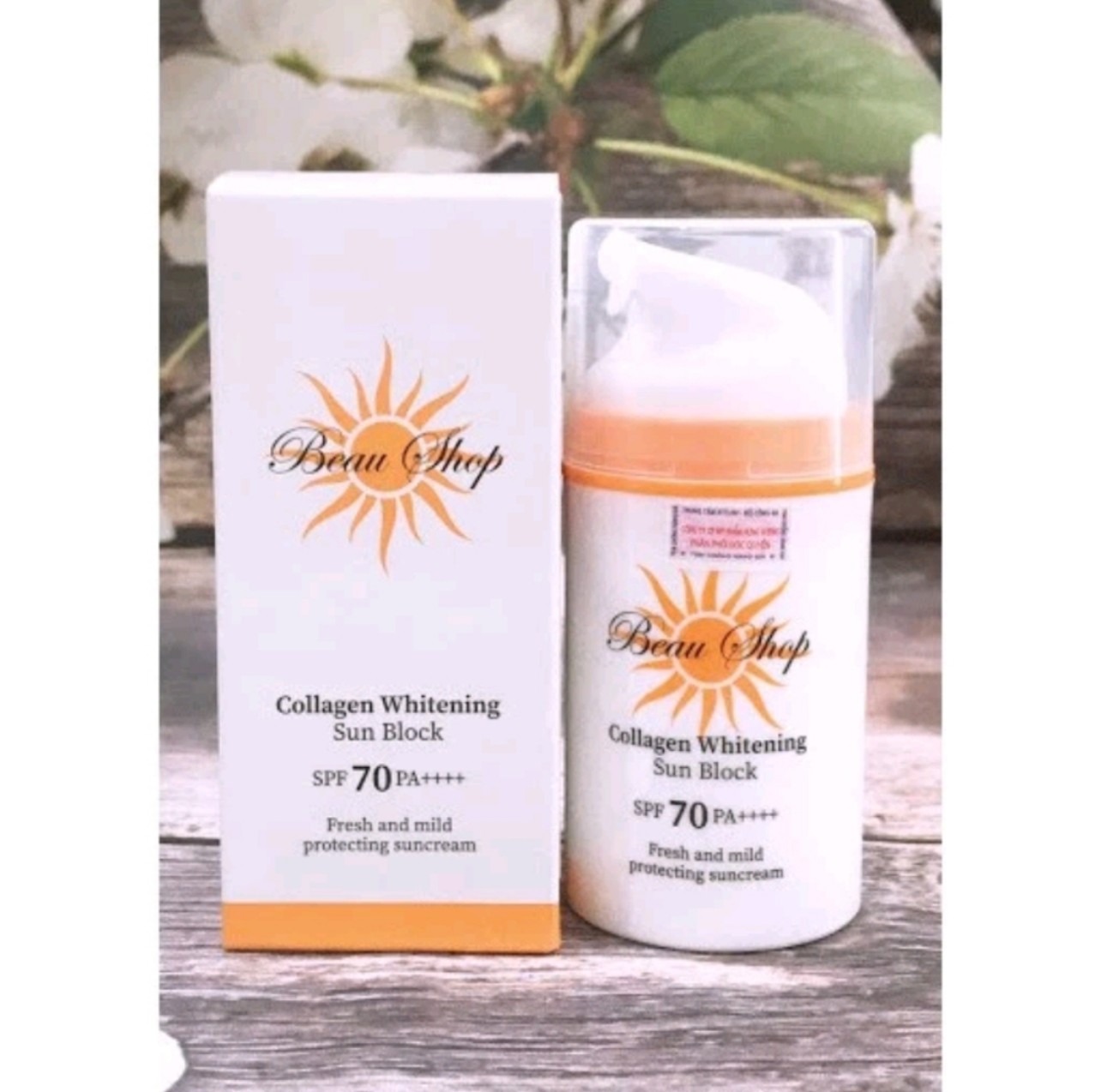 KEM CHỐNG NẮNG COLLAGEN-BEAU SHOP WHITENING- SUN BLOCK/SPF-70 PA ++++