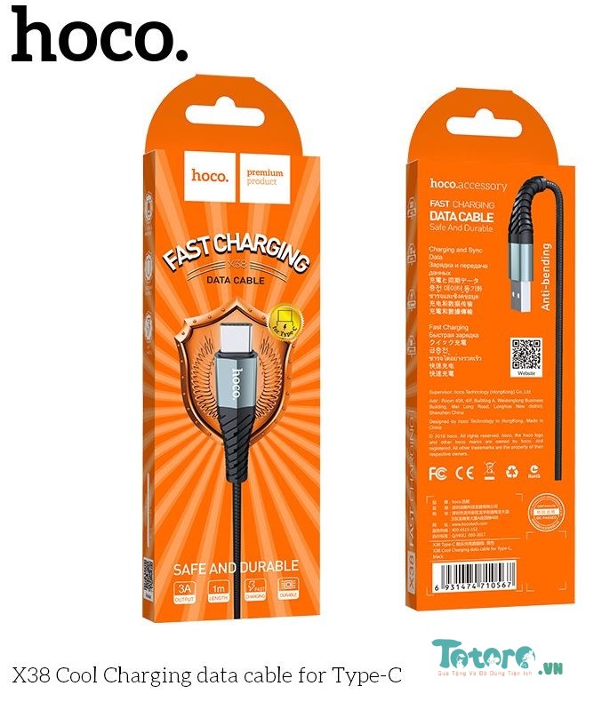 Cáp sạc hoco x38 type-c 2.4a 1m