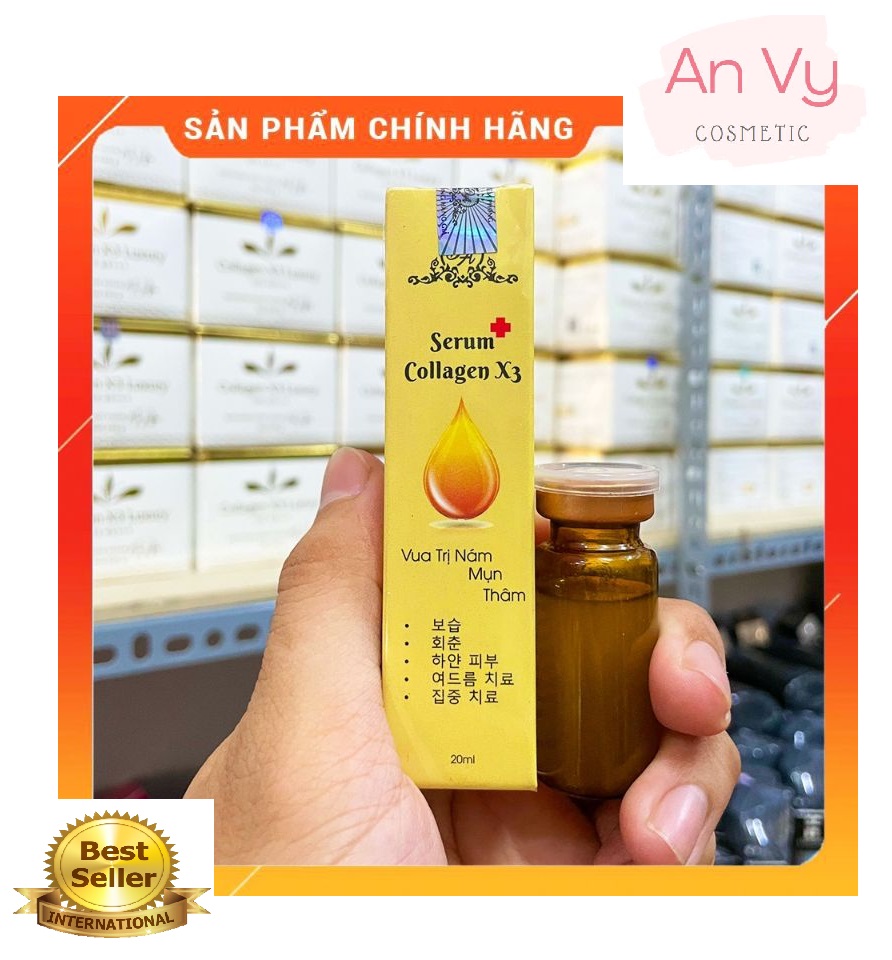 Serum collagen x3 dưỡng da căng bóng khử nám mụn thâm 20ml - mẫu mới