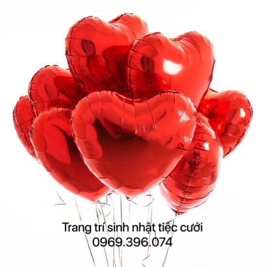 Bóng tim 45cm, 25cm, 10cm nhiều màu