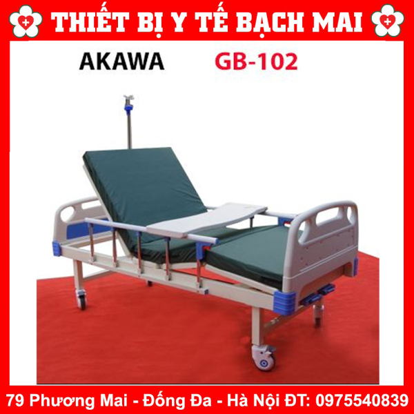 Giường Bệnh Nhân Y Tế 2 Tay Quay Akawa GB-102 nhập khẩu