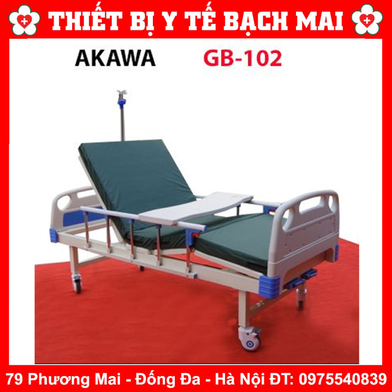 Giường Bệnh Nhân Y Tế 2 Tay Quay Akawa GB-102 cao cấp
