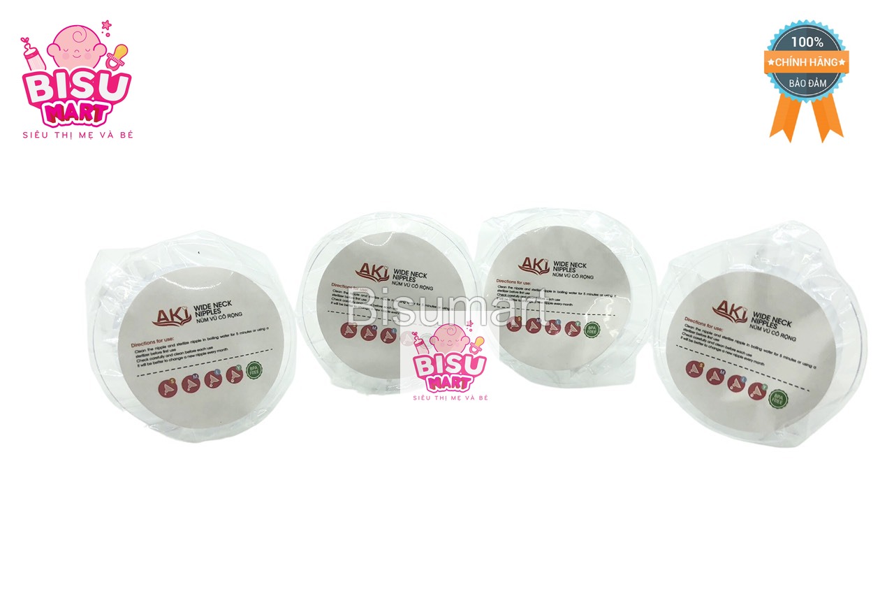 Núm vú cổ rộng silicon siêu mềm Aki Size S, M, L, Y