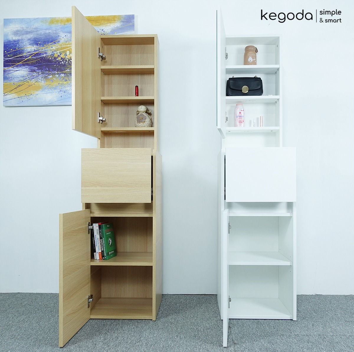 [Sản phẩm hoàn thiện] 4 Mẫu Tủ Bàn Phấn Trang Điểm Decor Có Gương Soi Đơn Giản Mà Đẹp KEGODA