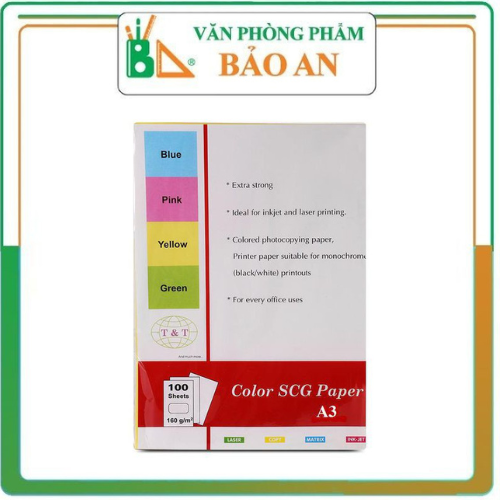 Bìa Ngoại A3 T&T - định lượng 160gms - Chuyên Dùng Để Đóng Hồ Sơ / Tài Liệu / Thiết Kế / Trang Trí ( 5 màu)
