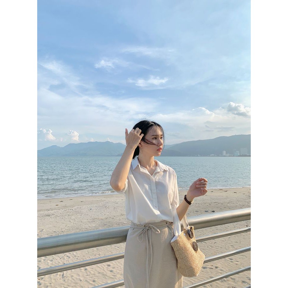 Chân váy Beige Midi thanh lịch