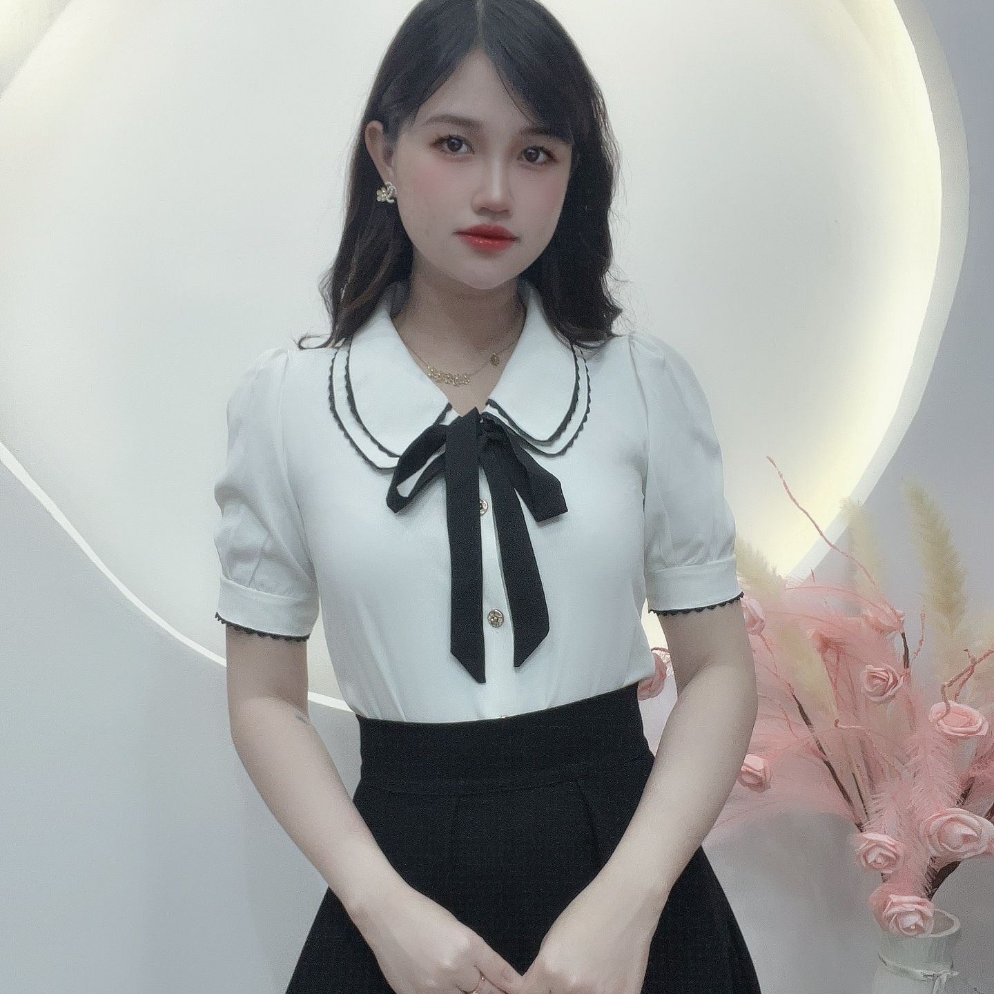 ÁO CÔNG SỞ TAY NGẮN NỮ TÍNH