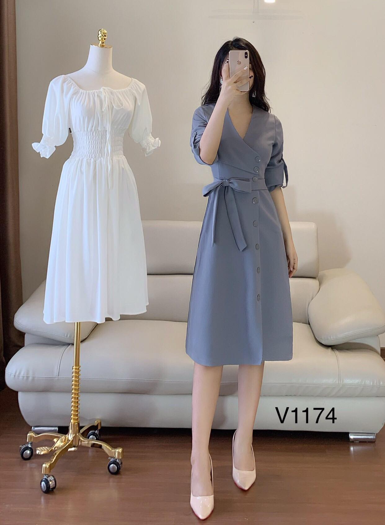 [HCM] Đầm Nữ Nút Kiểu Thắt Eo BEYEU1688 - BY8146