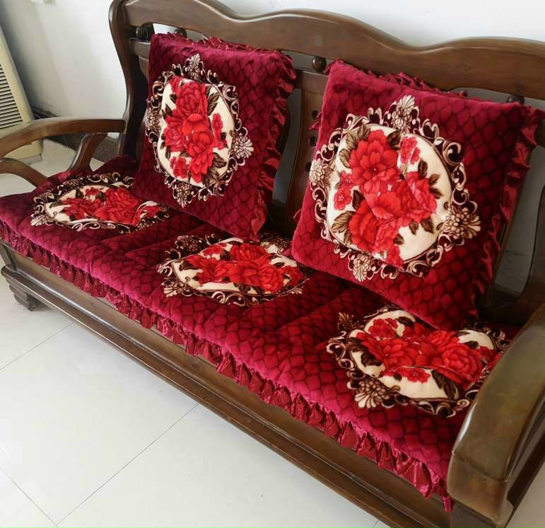 Bộ nệm ghế nỉ nhung lịch sự ấm áp 200*60cm