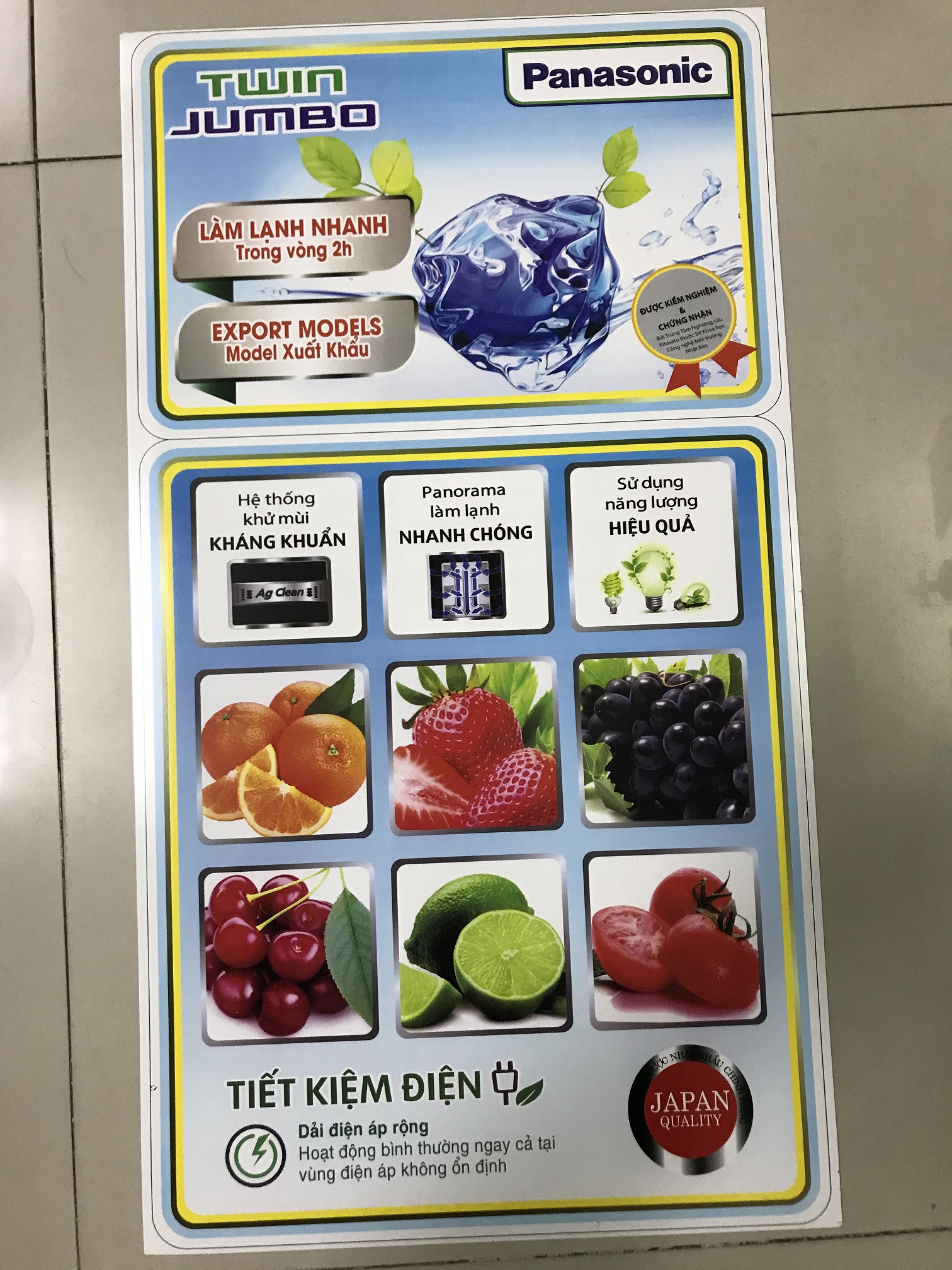Combo 10 tem dán tủ lạnh Panasonic/ Com 10 miếng dán tủ lạnh Panasonic