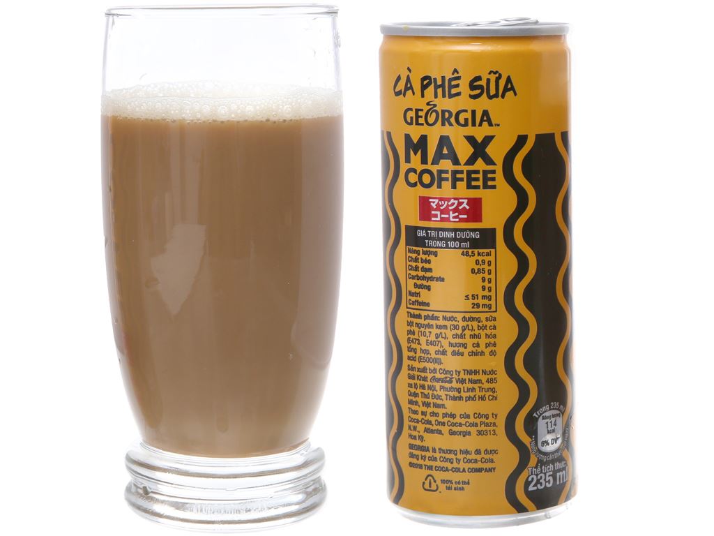 Cà phê sữa GEORGIA max coffee lon 180ml