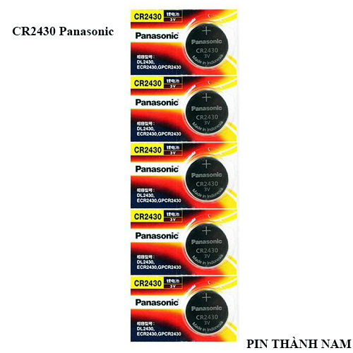Pin CR2430 Panasonic lithium 3V vỉ 5 viên