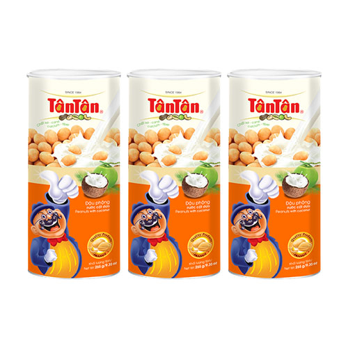 Combo 3 lon Đậu phộng Nước Cốt Dừa Tân Tân 265g