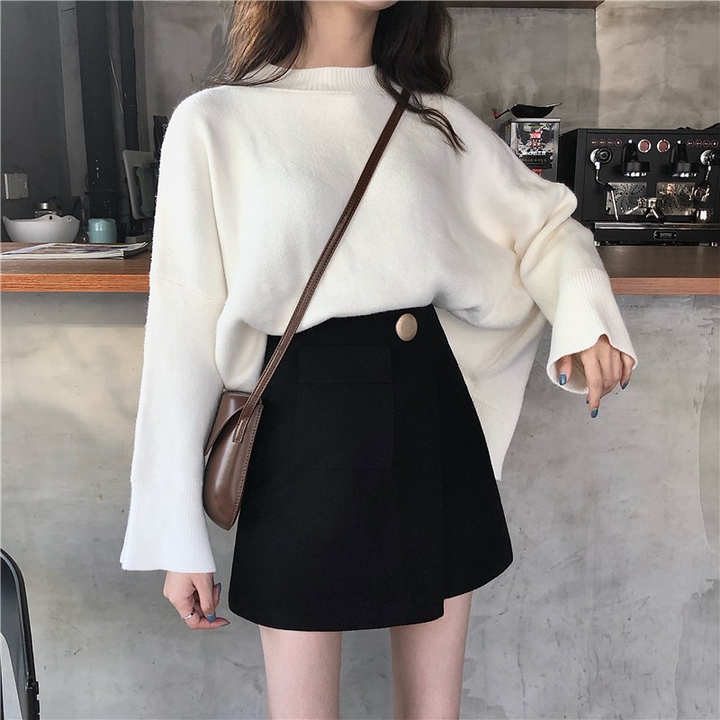 Chân Váy Dạ Xẻ Vạt Siêu Cá Tính