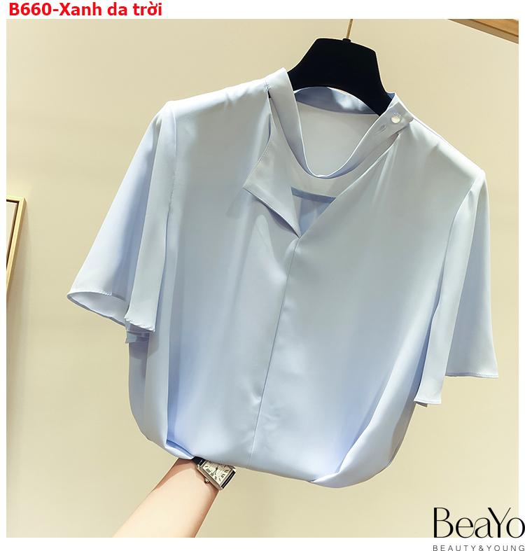 [HCM]B660-ÁO SƠ MI CỔ KIỂU TAY BÈO
