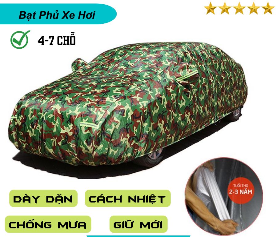 Bạt Che Phủ Xe Ô Tô Nhiều Kích Thước Suv Sedan Hatback Cao Cấp Bạt Phủ Trùm 3 Lớp Thông Minh 6328