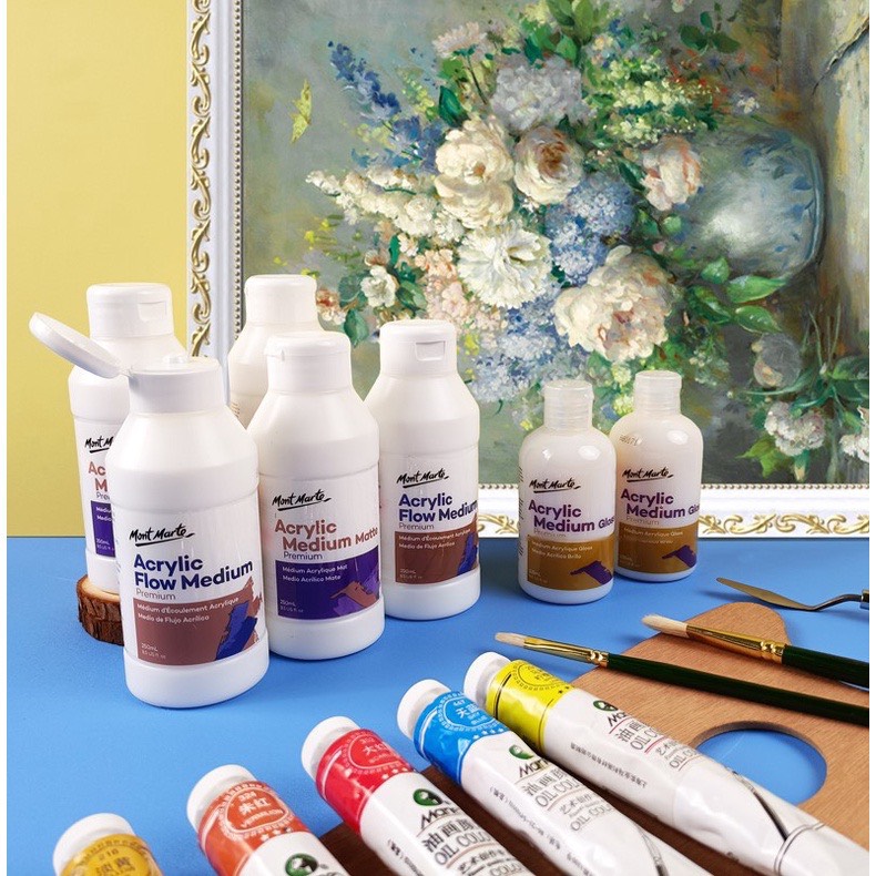 Acrylic Medium Gloss/Matte/Retarder Mont Marte- Dung môi cho màu Acrylic