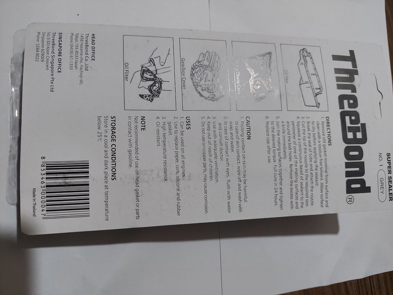 Keo tạo roăng mặt máy THREEBOND, 1 tuýp 85g