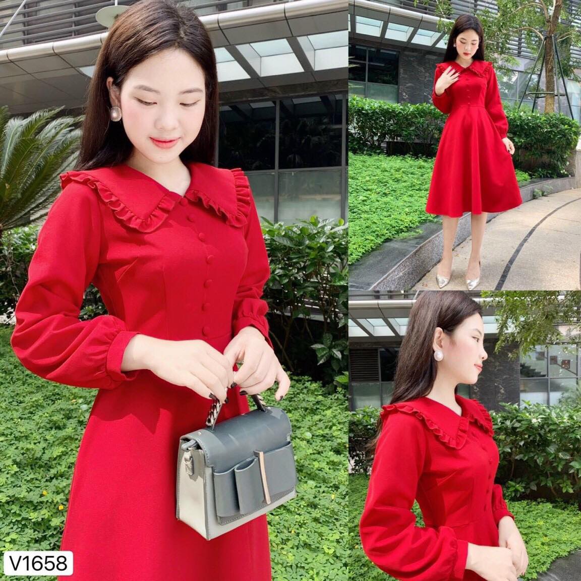 [HCM]ĐẦM XÒE DỰ TIỆC DÀI TAY PHỐI BÈO SANG TRỌNG