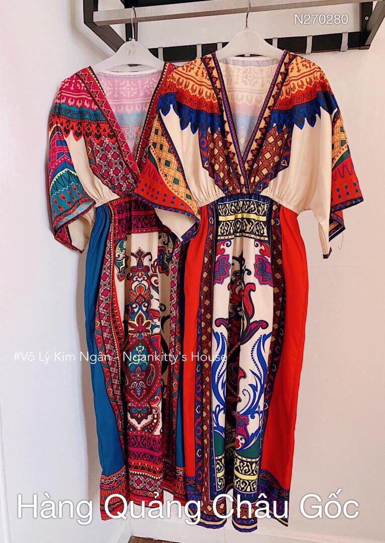 (HÌNH THẬT) ĐẦM MAXI THỔ CẨM HÀNG THIẾT KẾ MỚI NHẤT 2019