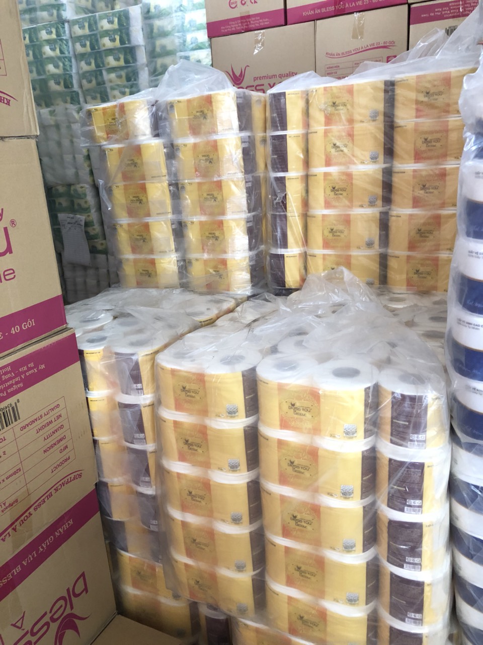 [HCM]1 CÂY (10 LỐC) GIẤY VỆ SINH BLESS YOU LAMOUR ( 100 CUỘN)