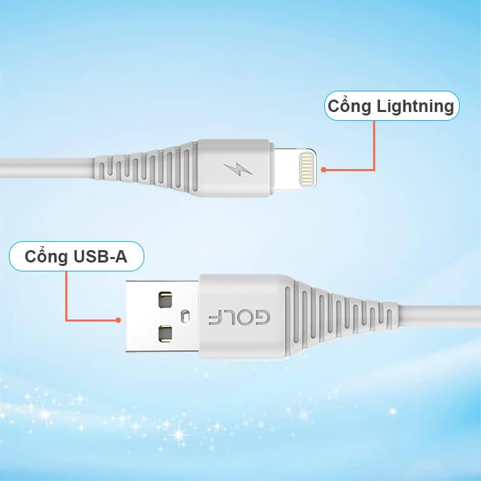 Cáp Sạc Nhanh 3A Golf GC-64i Lightning Cho iPhone