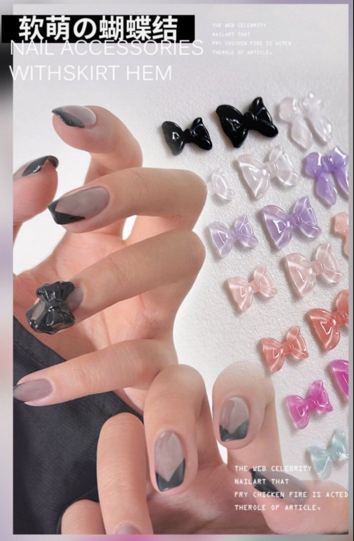 Set 10 Nơ Thạch đủ màu Pha Lê Trang Trí Móng  - ST209