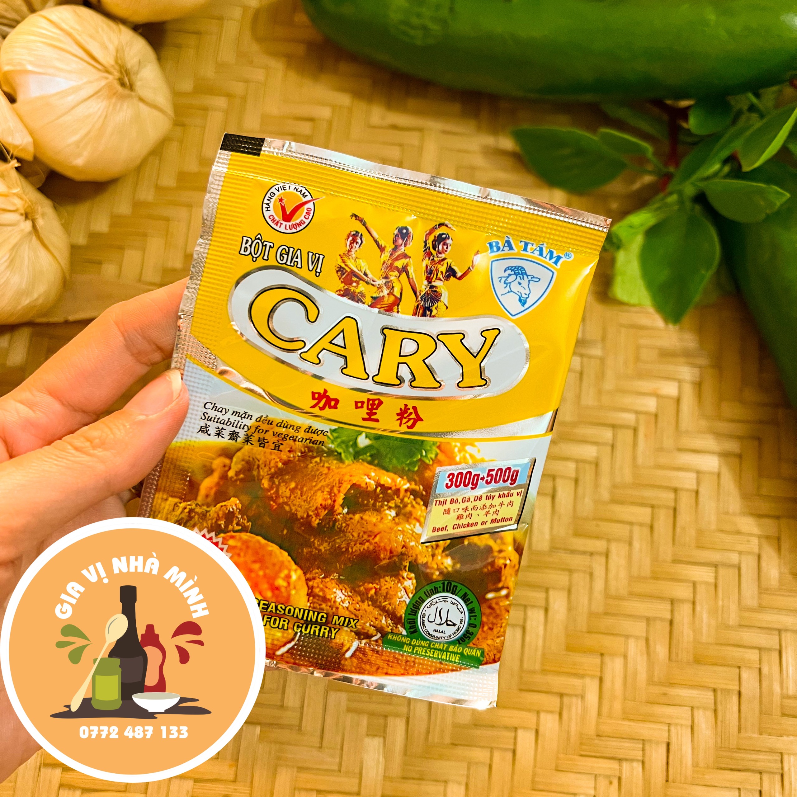 BỘT GIA VỊ CÀ RY HIỆU BÀ TÁM - GÓI 10GR