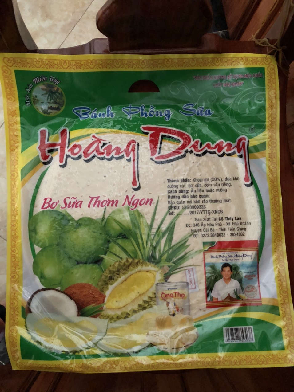 [10 miếng siêu to]Bánh Phồng Sữa Sầu Riêng Thúy Lan