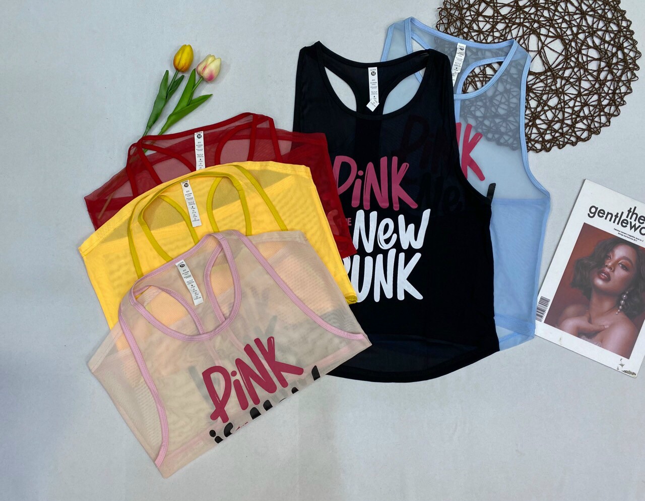 Áo Tank Nữ Lưới Logo Phản Quang Chất Xịn