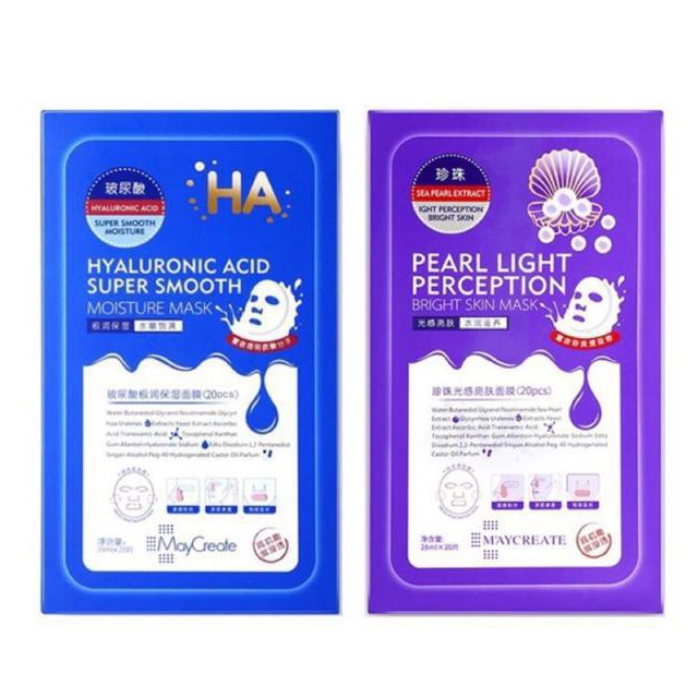 Hộp 20 miếng mặt nạ ha maycreate xanh và tím