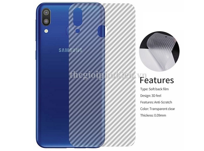 Miếng dán vân carbon, các bon mặt lưng cho SamSung Galaxy A30