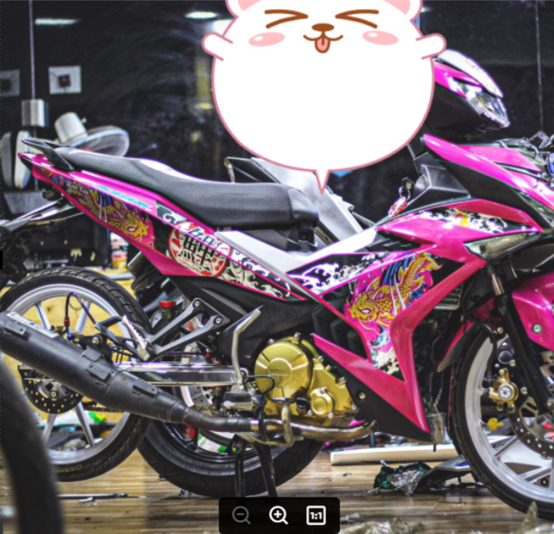 Tem rời Exciter 150 cá chép dán xe hồng